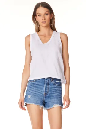 V-NECK RAW EDGE TANK