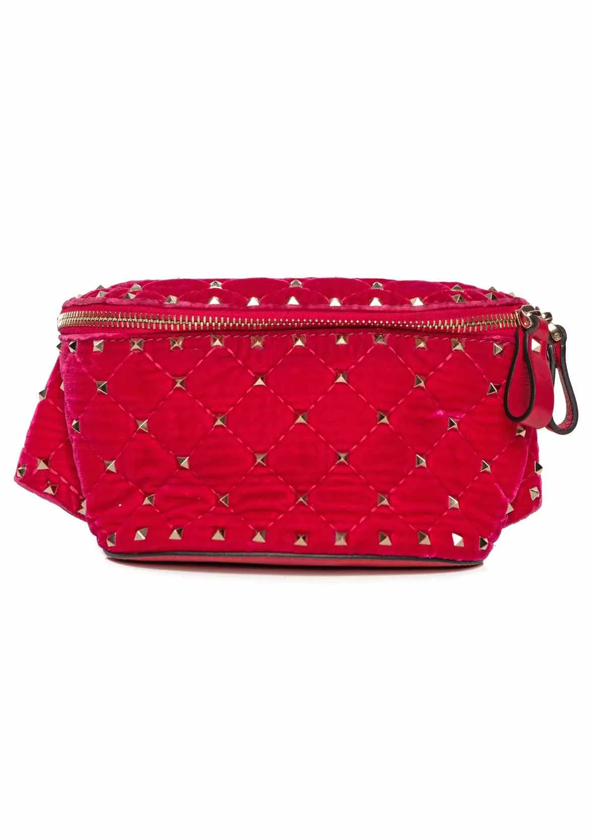 Valentino Disco Pink Quilted Rockstud Belt Bag