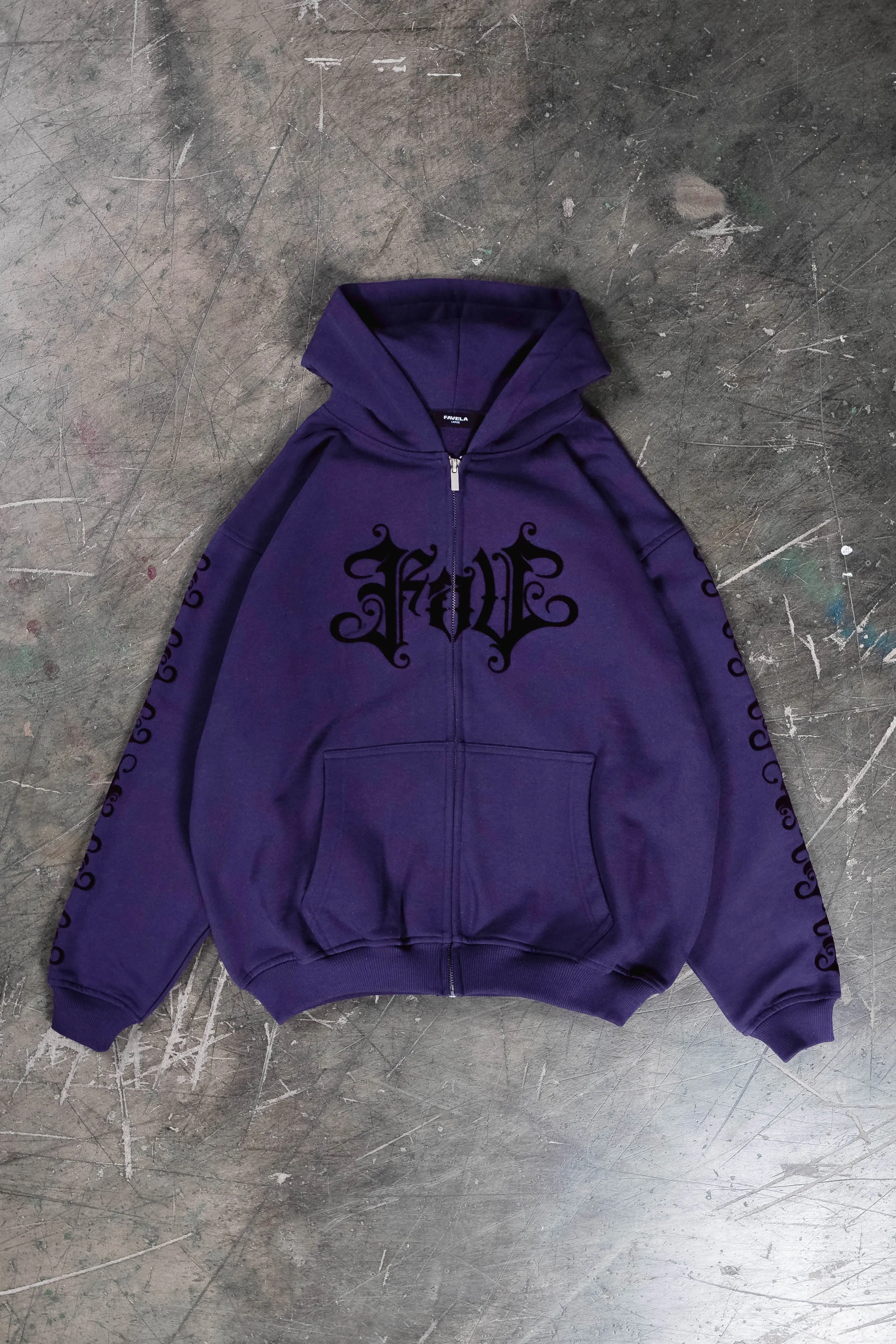 VELOUR NIGHTSHADE FRONTZIP