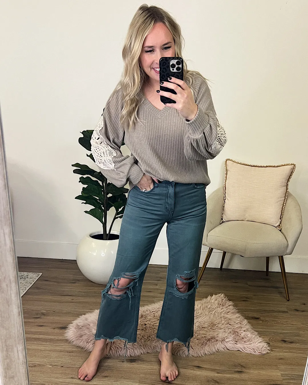 Vervet Balsam 90's Crop Flare Jeans