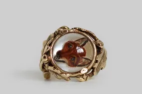 Victorian Essex Crystal Fox Mask Ring