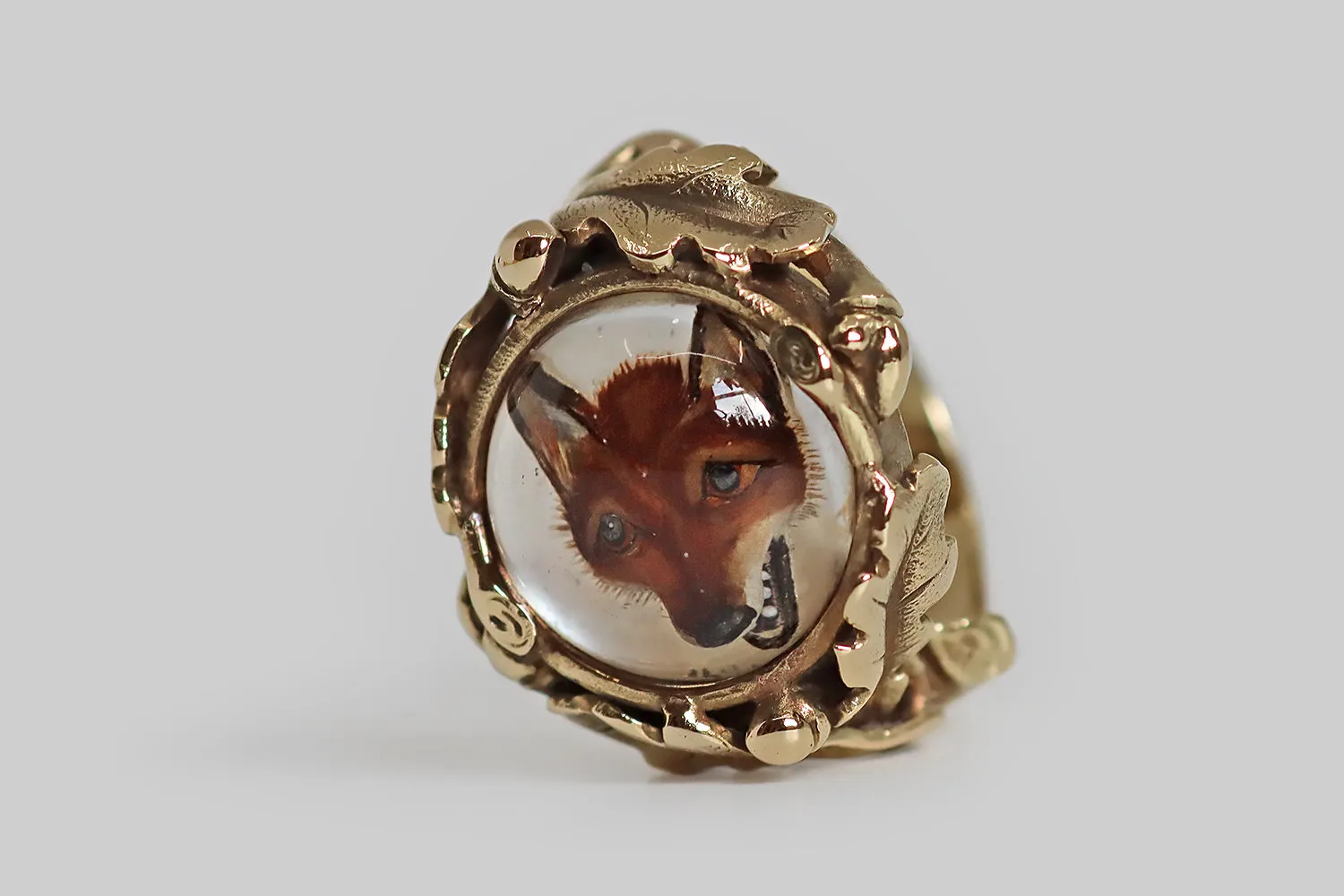 Victorian Essex Crystal Fox Mask Ring