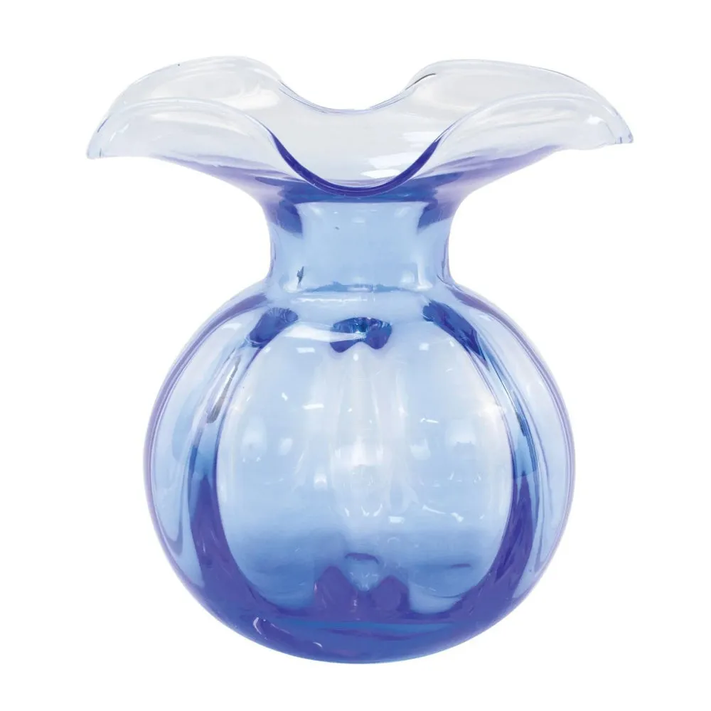 Vietri Hibiscus Glass Cobalt Medium Fluted Vase