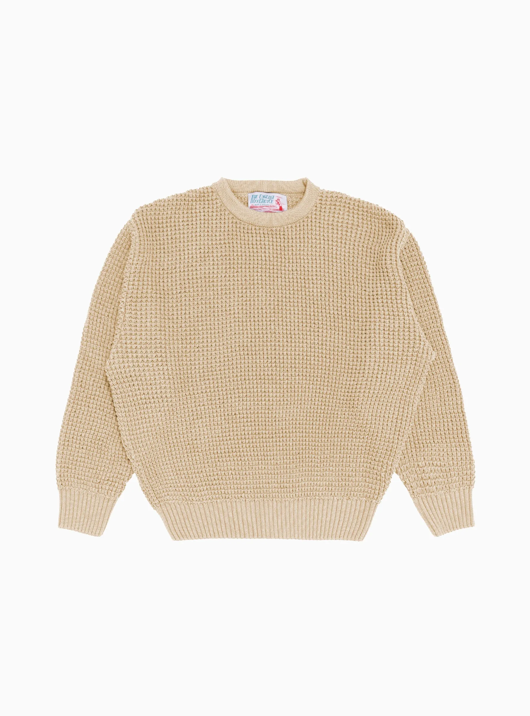 Waffle Marl Crewneck Sweater Tan