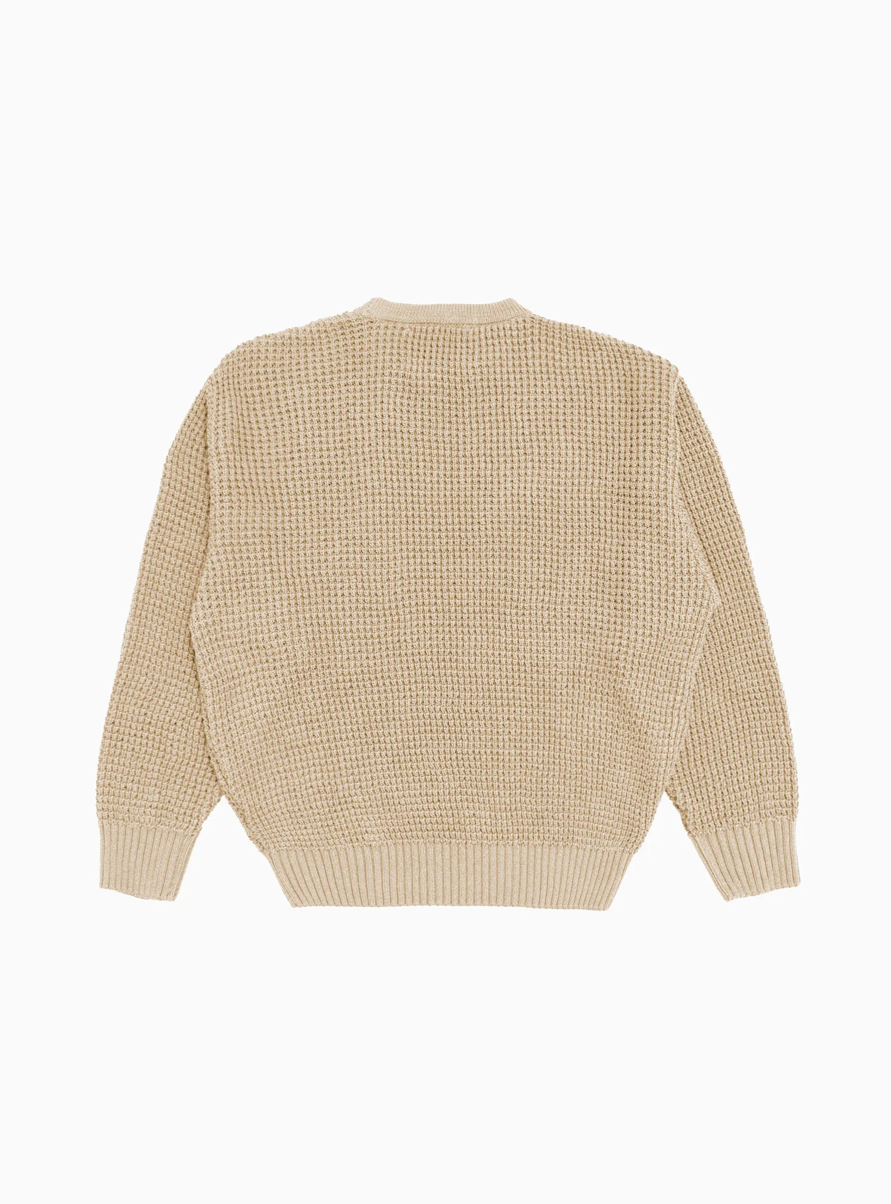 Waffle Marl Crewneck Sweater Tan