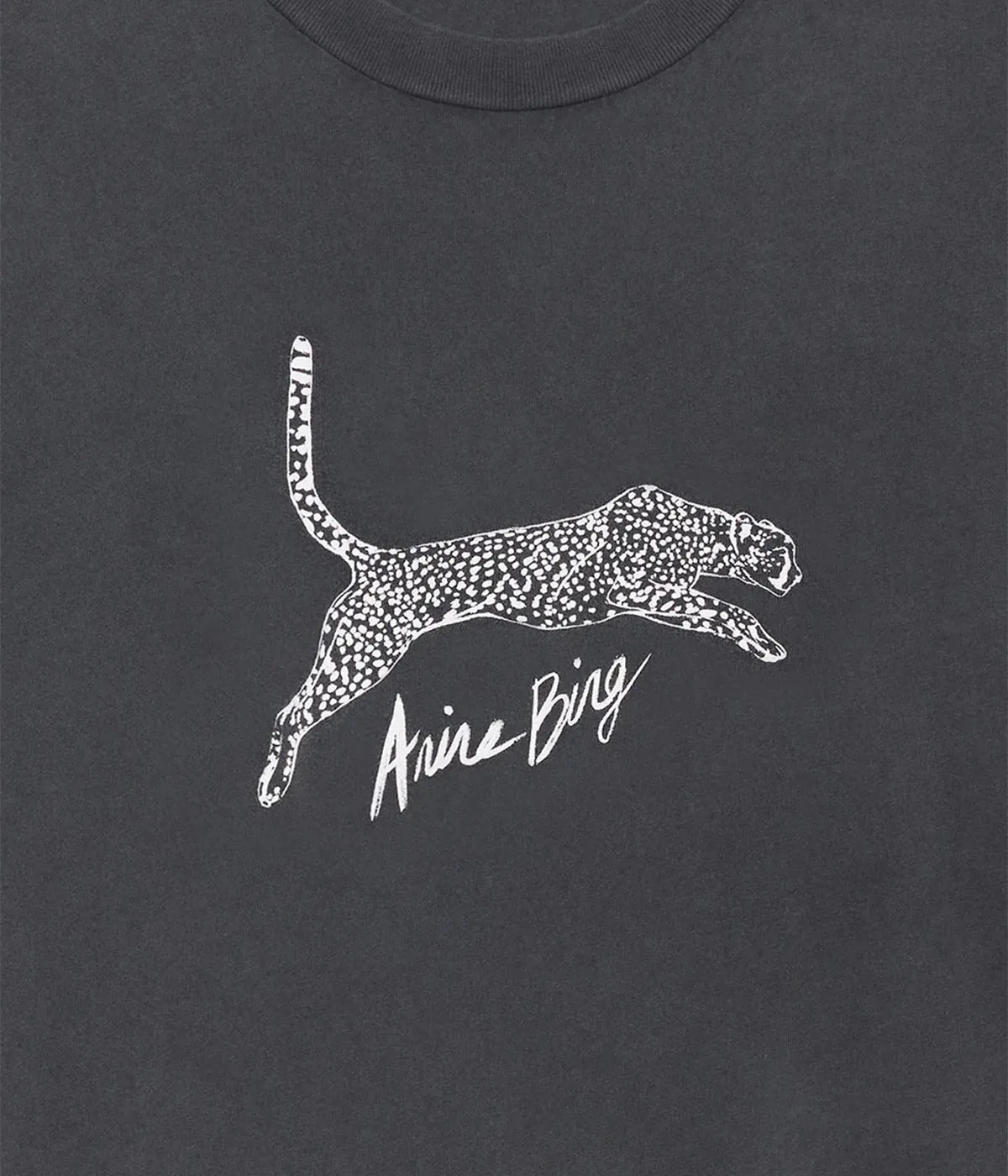 Walker Spotted Leopard Tee in Washed Black