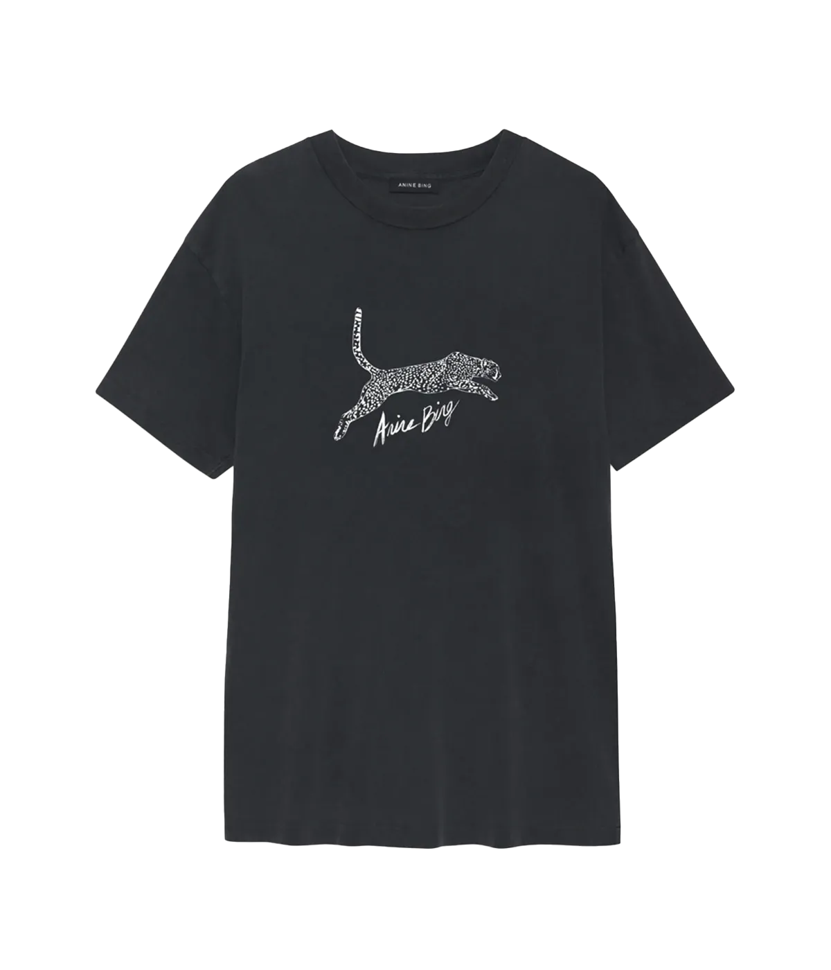 Walker Spotted Leopard Tee in Washed Black