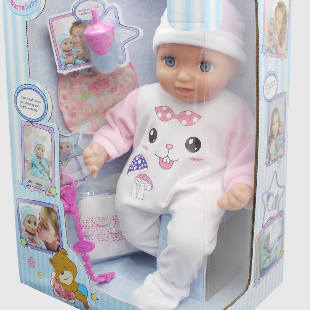 Warm Baby Doll - White and Pink