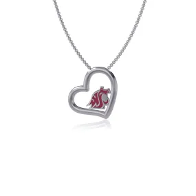 Washington State Cougars Heart Pendant Necklace