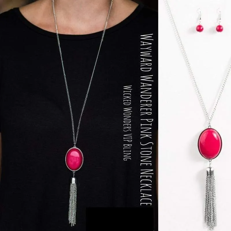 Wayward Wanderer Pink Stone Necklace