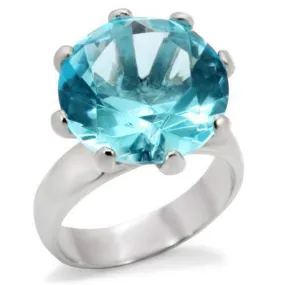 WildKlass 925 Sterling Silver Ring Matte Silver Women Top Grade Crystal Sea Blue