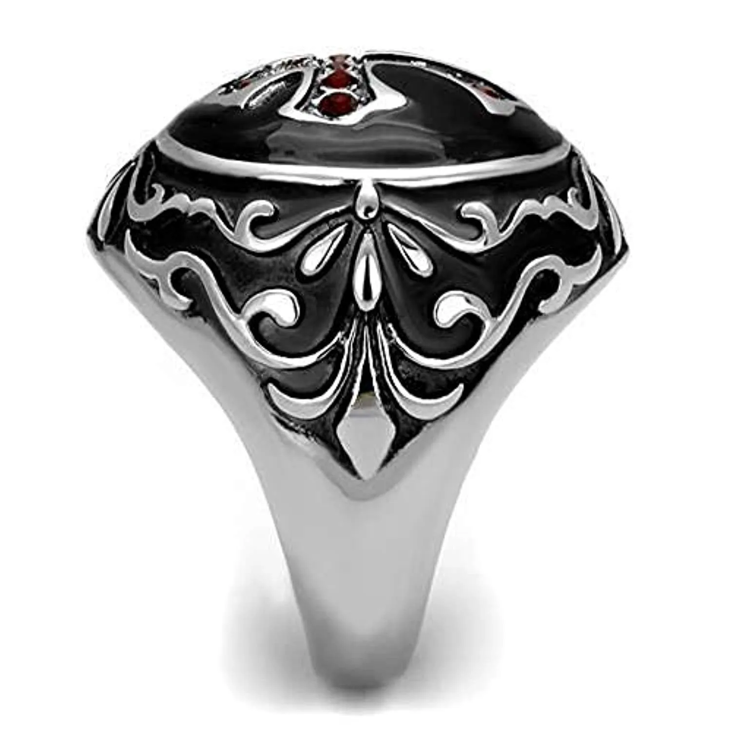 WildKlass Stainless Steel Ring High Polished (no Plating) Men Top Grade Crystal Siam