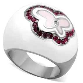 WildKlass Stainless Steel Ring High Polished (no Plating) Women Top Grade Crystal Ruby